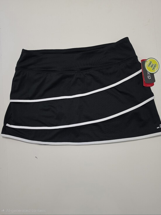 bcg Pants - BCG Athletic Black & White Tiered Courtcore Tennis Skort With Ball Pocket Sz L